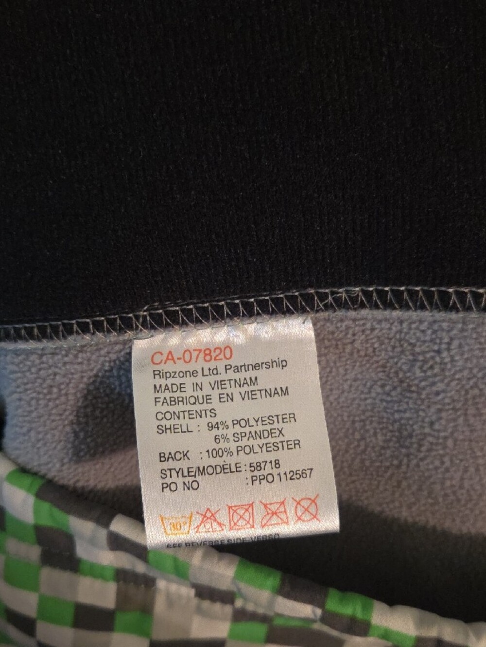 Men's Large Ripzone Green Pixel-Check Hooded Jacket - Picture 4 of 4